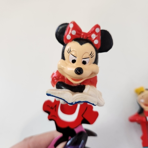 Vintage 1990s Disney MINNIE MOUSE Goofy Book Buddy BookMark Applause Red Dress - Picture 4 of 8